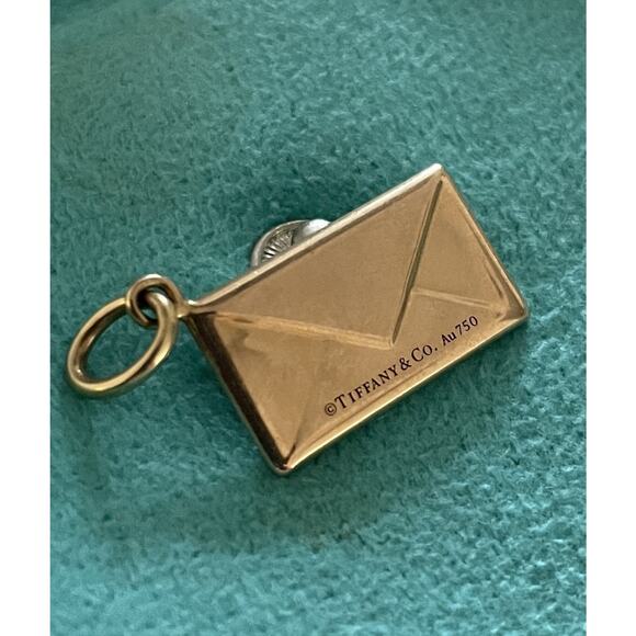 Tiffany & Co. 18k Gold Diamond Envelope Address Pendant Charm Necklace Bracelet - Picture 6 of 16